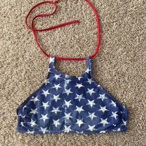Red white and blue bikini top